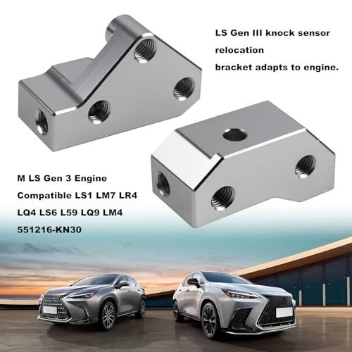 RYANSTAR RACING Billet Aluminum Knock Sensor Relocation Brackets Compatible with GM LS Gen III Engines LS1, LM7, LR4, LQ4, LS6, L59, LQ9, LM4 - 551216-KN30 - Image 3