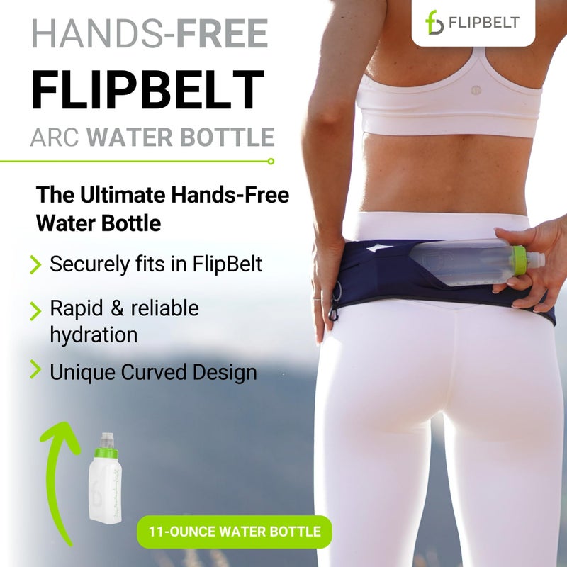 FlipBelt حزام مياه الجري FlipBelt Arc، زجاجة مياه منحنية، 6 أونصات سائلة، أخضر - Image 2