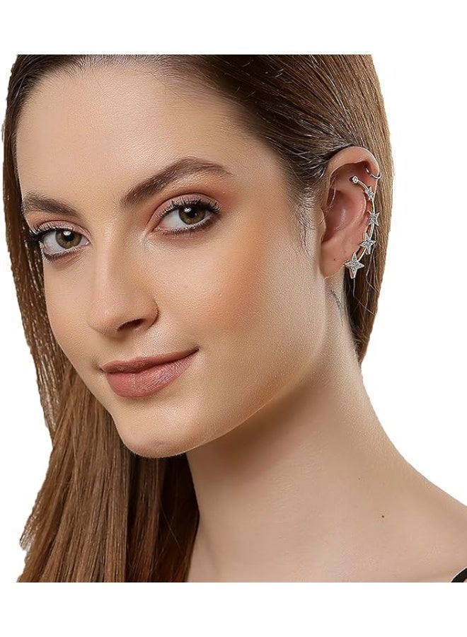 ZENEME Store Precious American Diamond Gold Plated Earcuff Jewellery For Women and Girls - Combo of 3 - Image 2