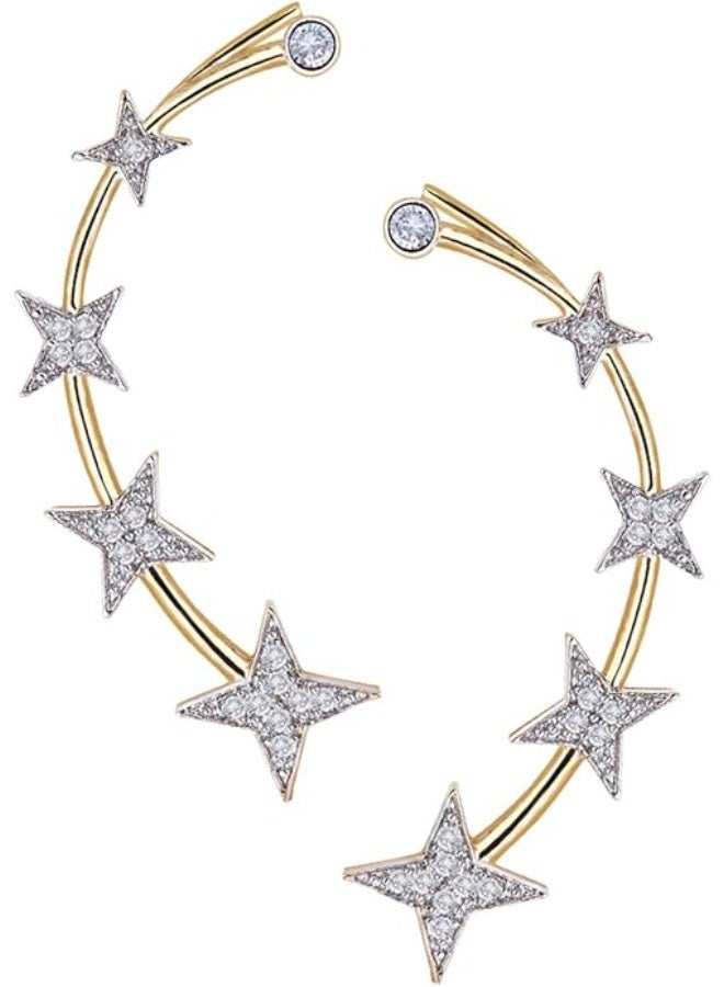 ZENEME Store Precious American Diamond Gold Plated Earcuff Jewellery For Women and Girls - Combo of 3 - Image 5