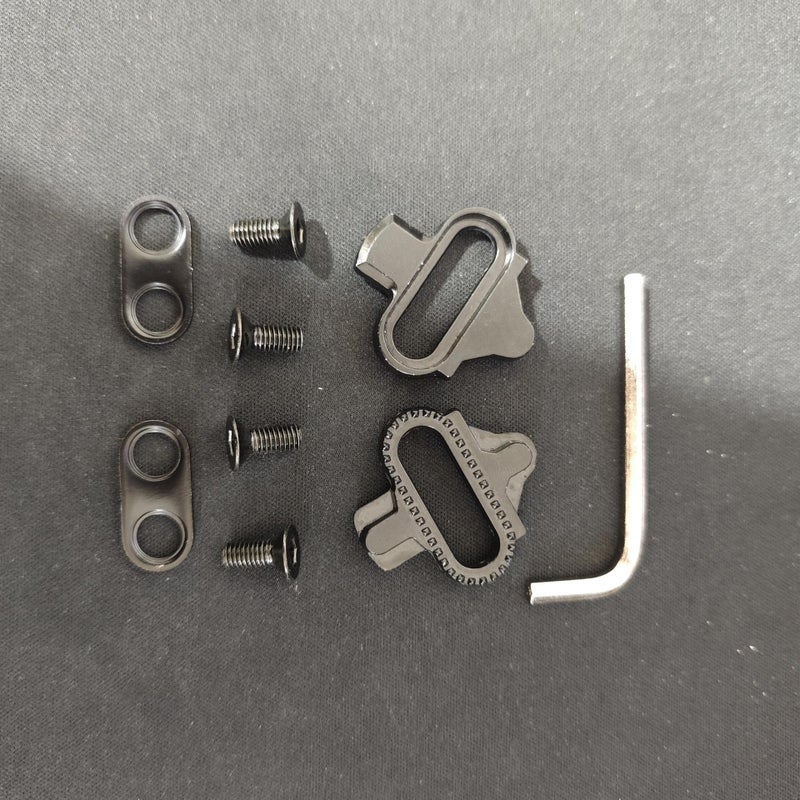 Generic Universal SPD Cycling Cleat Set for Road and MTB X lock plate [black screw black gasket]]