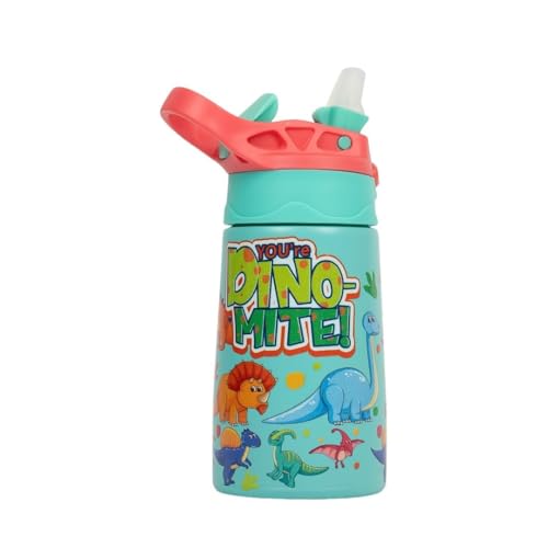 VOIK- Kids Stainless Steel Water Bottle | One Click Push Button to Open | Colorful Design | stainless steel vacuum flask Hot and Cold up to 10 Hours | Double Wall | Ideal for School, Picnics | 300 ml - Image 1