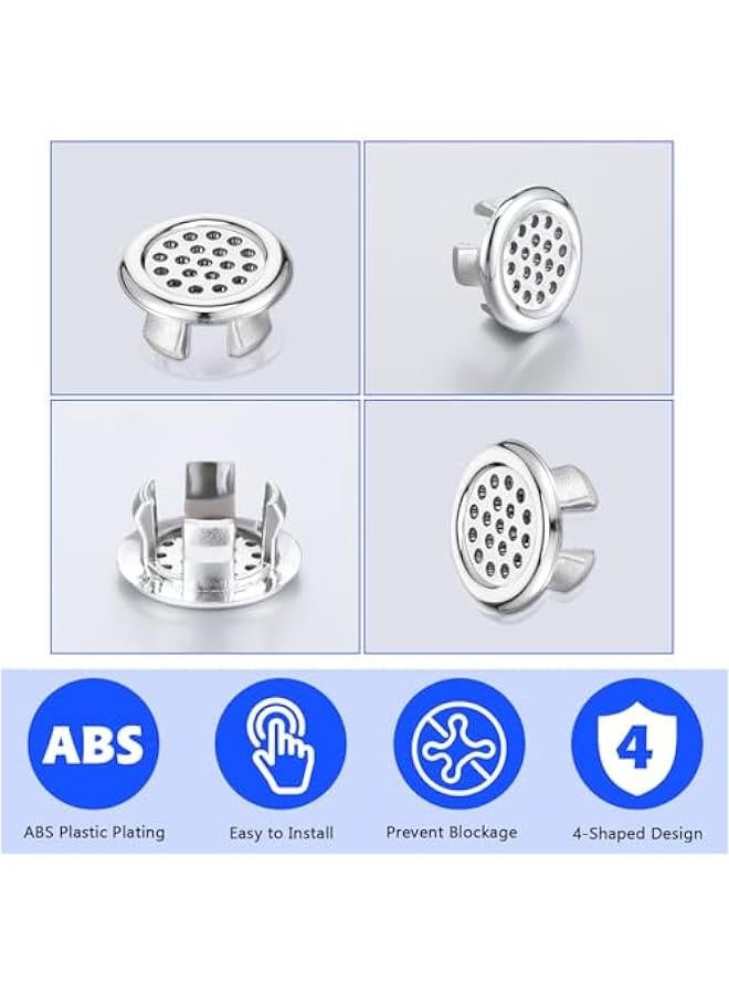 8 PCS Sink Overflow Trim Ring, Electroplating Sink Overflow Drain Cover Bathroom Round Basin Cover Vanity Sink Overflow Cap Small Sink Insert for Kitchen  - Image 4