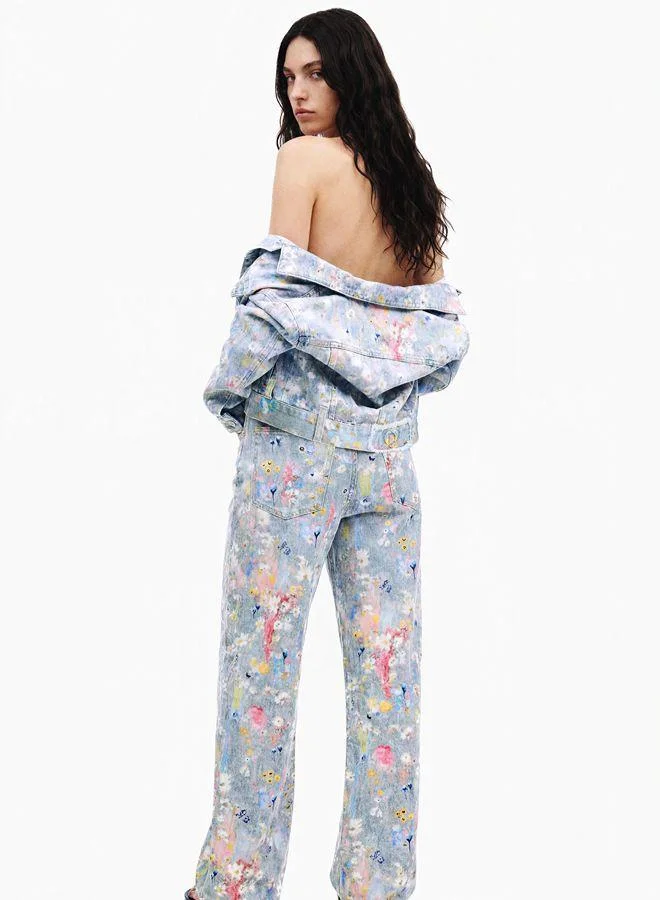 Desigual Blue Wide leg jeans for Women | Best Price UAE