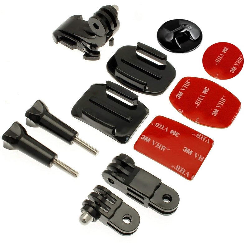 Quikprof Helmet Front Mount Kit with Curved j Hook Bracket for Action Camera/SJCAM/Xiaomi Yi (with 3M Adhesive) - Image 1