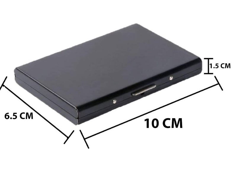Contacts Ultra Thin Business Credit Card Holder for Men & Women, Stainless Steel Wallet RFID Blocking Slim Metal Case for Travel and Work, Great as a Gift for Your Family or Friends (Black) - Image 5