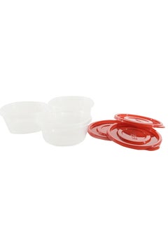LOCK & LOCK LocknLock EzLock Round Container Set - 350ml (Set of 3), Clear Base, Stackable, Microwave-Safe  - Image 4
