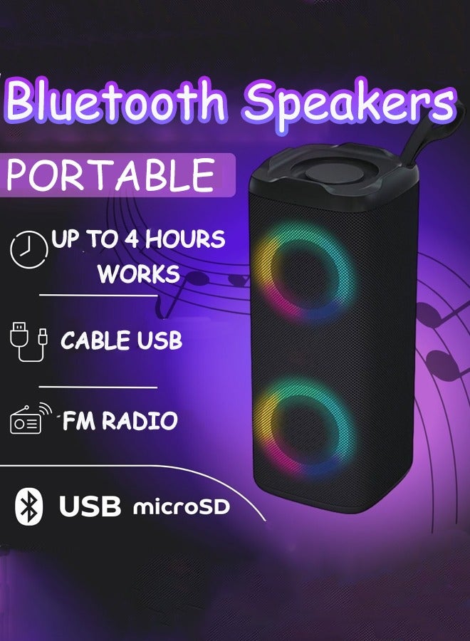 إل إم مشغل مكبر صوت بلوتوث لاسلكي، مكبر صوت لاسلكي محمول مع إضاءة RGB، صوت ستيريو هاي فاي، مضخم صوت عالي القوة مقاوم للماء، جودة صوت HIFI - Image 1