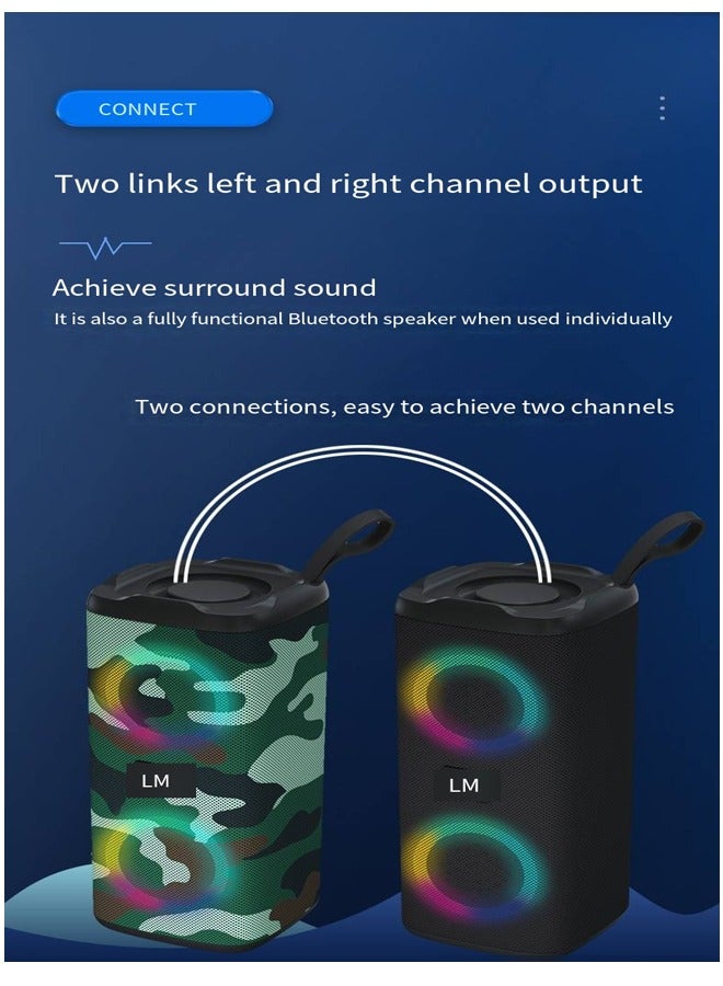 إل إم مشغل مكبر صوت بلوتوث لاسلكي، مكبر صوت لاسلكي محمول مع إضاءة RGB، صوت ستيريو هاي فاي، مضخم صوت عالي القوة مقاوم للماء، جودة صوت HIFI - Image 5