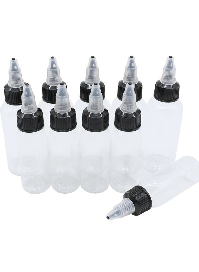 HuoHuo Disposable LDPE Plastic Extruded Liquid Bottle. 10 pcs Tattoo Ink, Watercolor Pigment Bottle, Laboratory wash Bottle,Ink Discharge Bottle,Multi Purpose Bottle(30ML/60ML) - Image 1