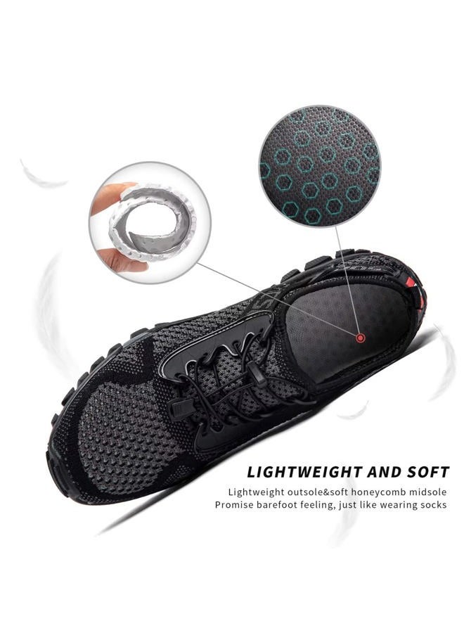 SOBASO Water Shoes Women Men Quick Drying Swim Beach Aqua Shoes for Water Sport Diving Hiking Sailing Travel, Grey Black, 12 Women/10.5 Men - Image 3