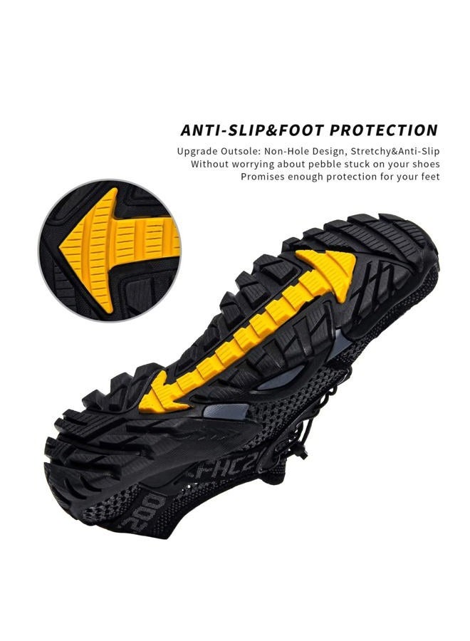 SOBASO Water Shoes Women Men Quick Drying Swim Beach Aqua Shoes for Water Sport Diving Hiking Sailing Travel, Grey Black, 12 Women/10.5 Men - Image 5