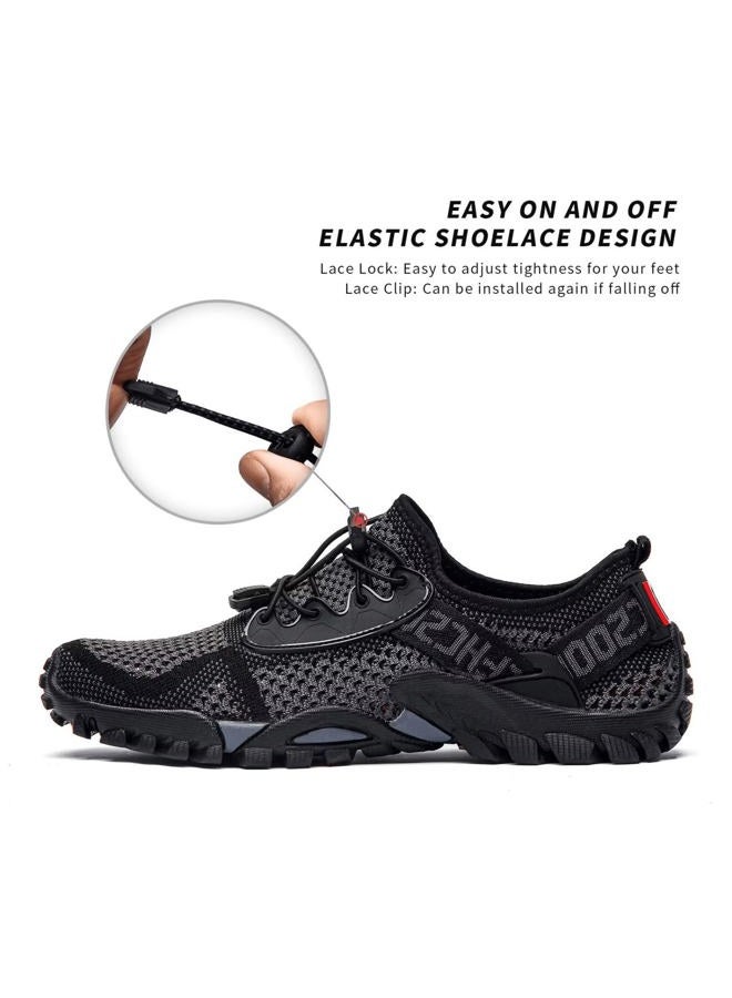 SOBASO Water Shoes Women Men Quick Drying Swim Beach Aqua Shoes for Water Sport Diving Hiking Sailing Travel, Grey Black, 12 Women/10.5 Men - Image 4