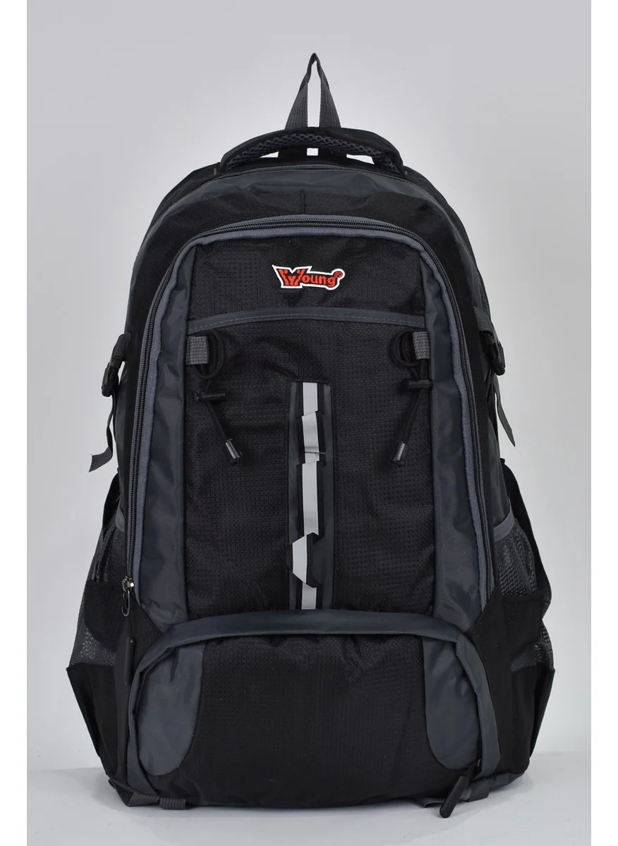 Elatae Young Ultra Light Luxury Fabric Multi-Eye Daily Mountaineer Backpack Black 51505