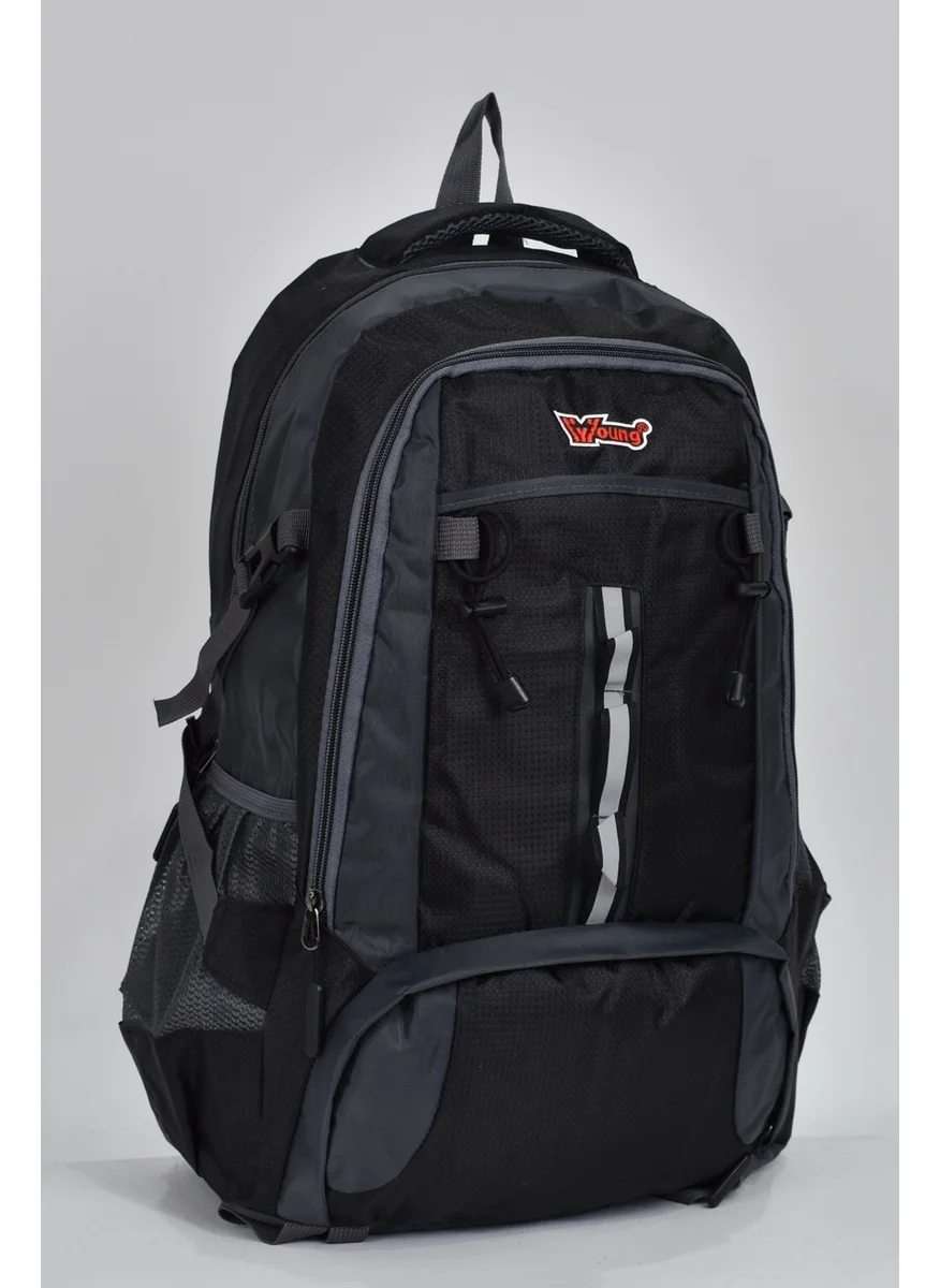 Elatae Young Ultra Light Luxury Fabric Multi-Eye Daily Mountaineer Backpack Black 51505