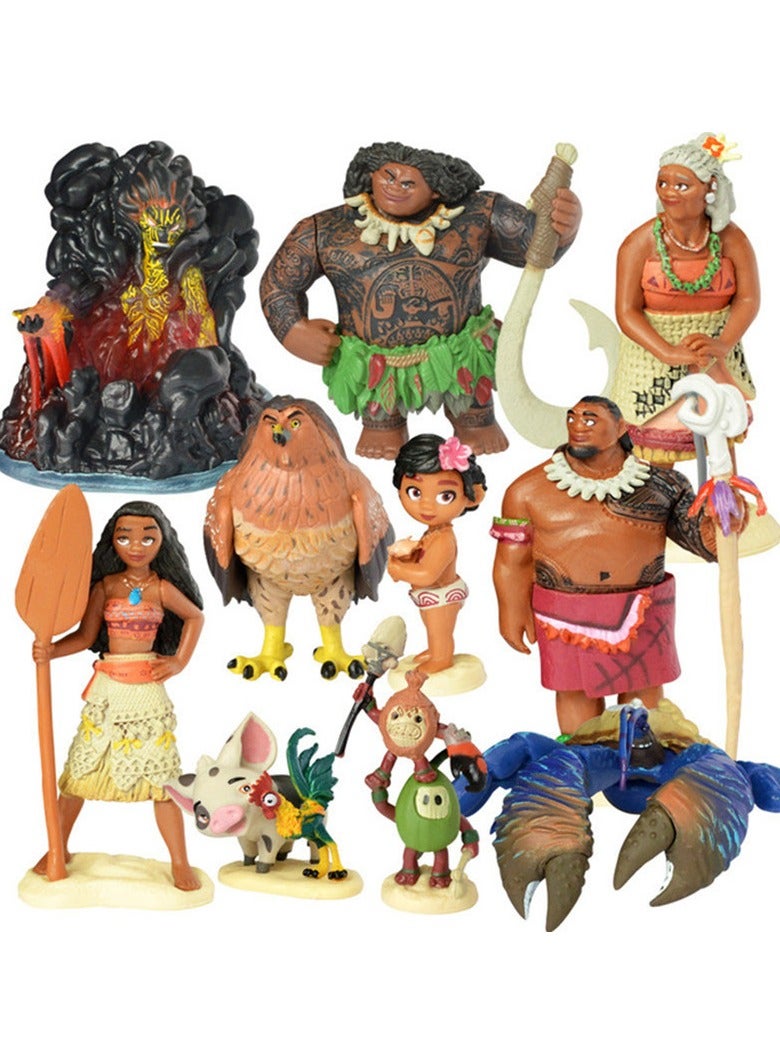 مجموعة تماثيل الأميرة موانا اللطيفة من 10 قطع - Image 1