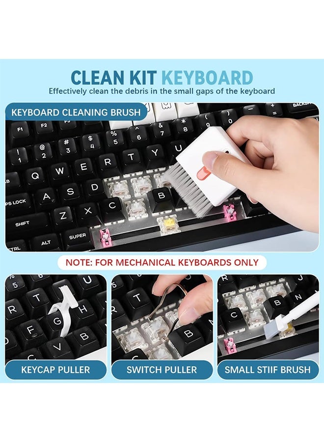 JS Keyboard Cleaning Set - 32 in 1 Keyboard Cleaning Kit, PC Cleaning Kit with Brush, Multifunctional Computer Maintenance Brush Set, Keyboard Cleaner Mobile Phone for Tablet, Computer, Camera（White） - Image 4