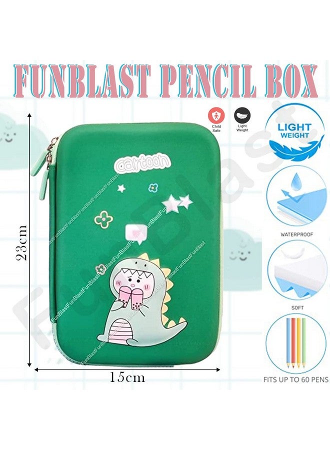 فنبلاست حافظة أقلام فان بلاست ديناصور للأولاد، منظم حافظات أقلام للأطفال، حافظة أقلام ديناصور، حافظة أقلام للأولاد، حافظة أقلام أنيقة للأطفال، هدية إرجاع للأطفال، صندوق أقلام للأطفال للأولاد - أخضر - Image 2