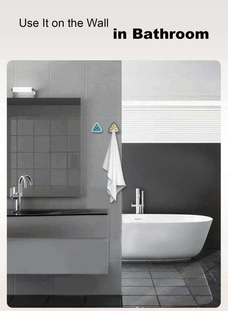 Luckam 4 قطع خطافات لاصقة ذاتية لتثبيت المناشف، حامل مناشف المطبخ، تنظيم الحمام، حامل مناشف مثبت على الحائط للمطبخ والحمام، لا حاجة للحفر - Image 4