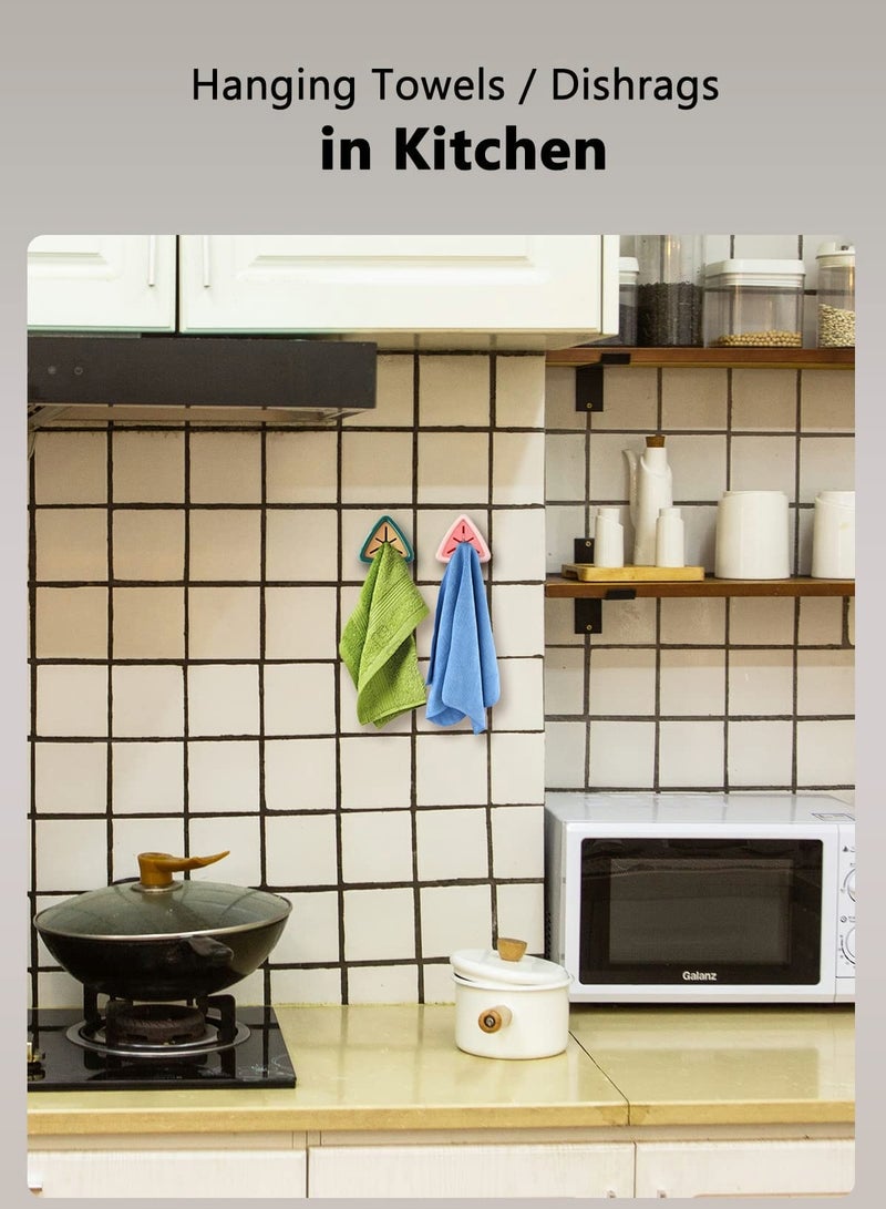 Luckam 4 قطع خطافات لاصقة ذاتية لتثبيت المناشف، حامل مناشف المطبخ، تنظيم الحمام، حامل مناشف مثبت على الحائط للمطبخ والحمام، لا حاجة للحفر - Image 3