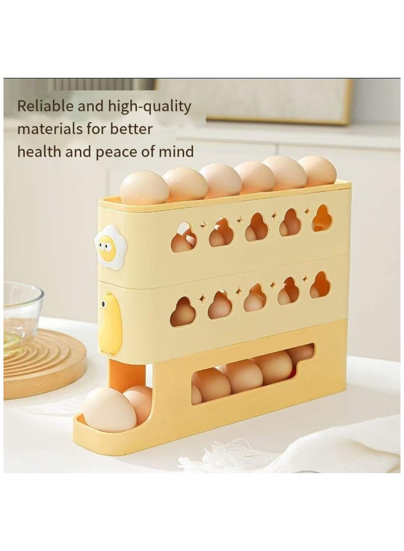 The new three-layer egg rack storage box with a tilted automatic rolling egg storage box is suitable for refrigerators,  - Image 5