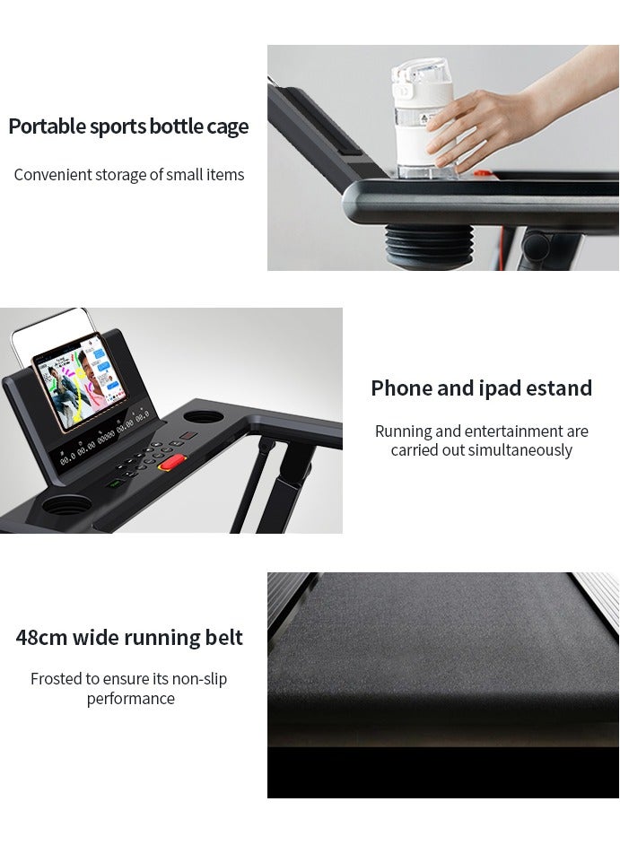 Sumkyle Home collapsible treadmill, 2HP, No installation is required, shock absorption and skid resistance, built-in speaker, LED display, can bear 120KG/264 lbs - Image 2