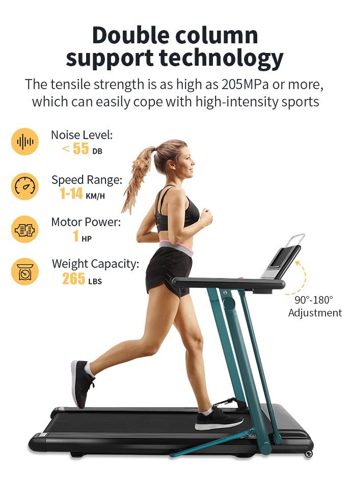 Sumkyle Home collapsible treadmill, 2HP, No installation is required, shock absorption and skid resistance, built-in speaker, LED display, can bear 120KG/264 lbs - Image 4