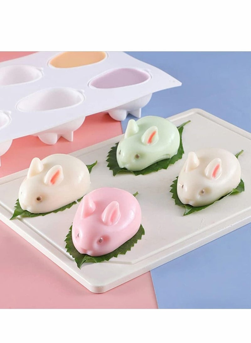 3 Pieces Egg Shape and Bunny Cake Baking Mold, 3D Chocolate Silicone DIY Candy Mold for Handmade Soap Pastry Gummy Mousse French Dessert Decoration - Image 3