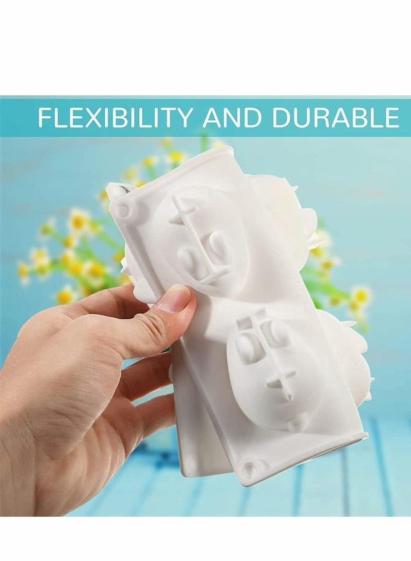 3 Pieces Egg Shape and Bunny Cake Baking Mold, 3D Chocolate Silicone DIY Candy Mold for Handmade Soap Pastry Gummy Mousse French Dessert Decoration - Image 2