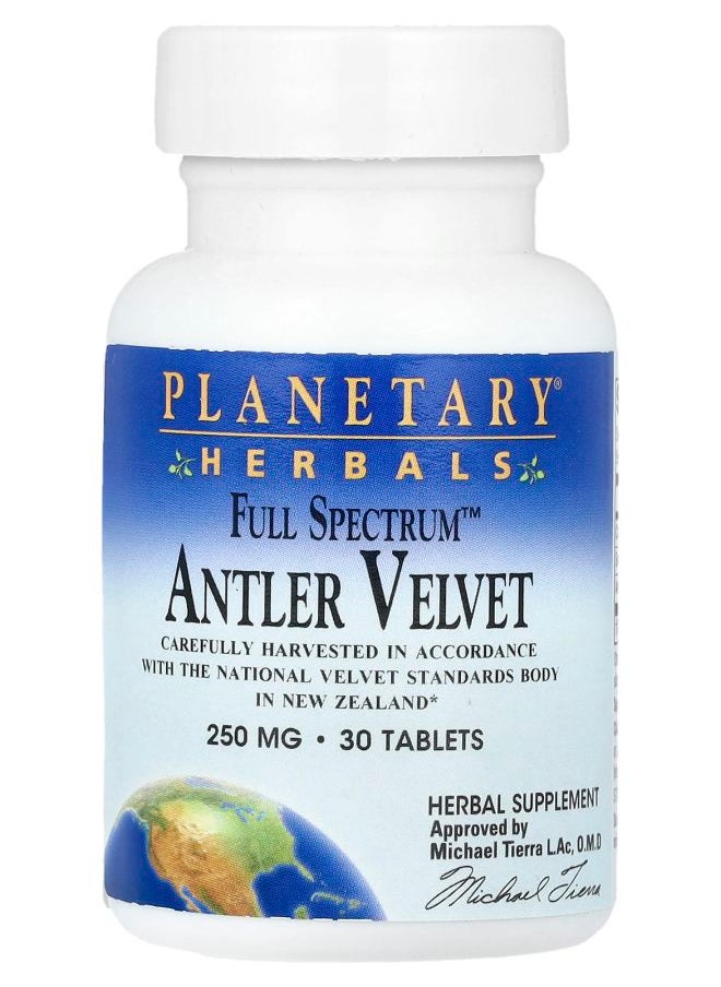 PLANETARY HERBALS Full Spectrum™ Antler Velvet 500 mg 30 Tablets (250 mg per Tablet) 