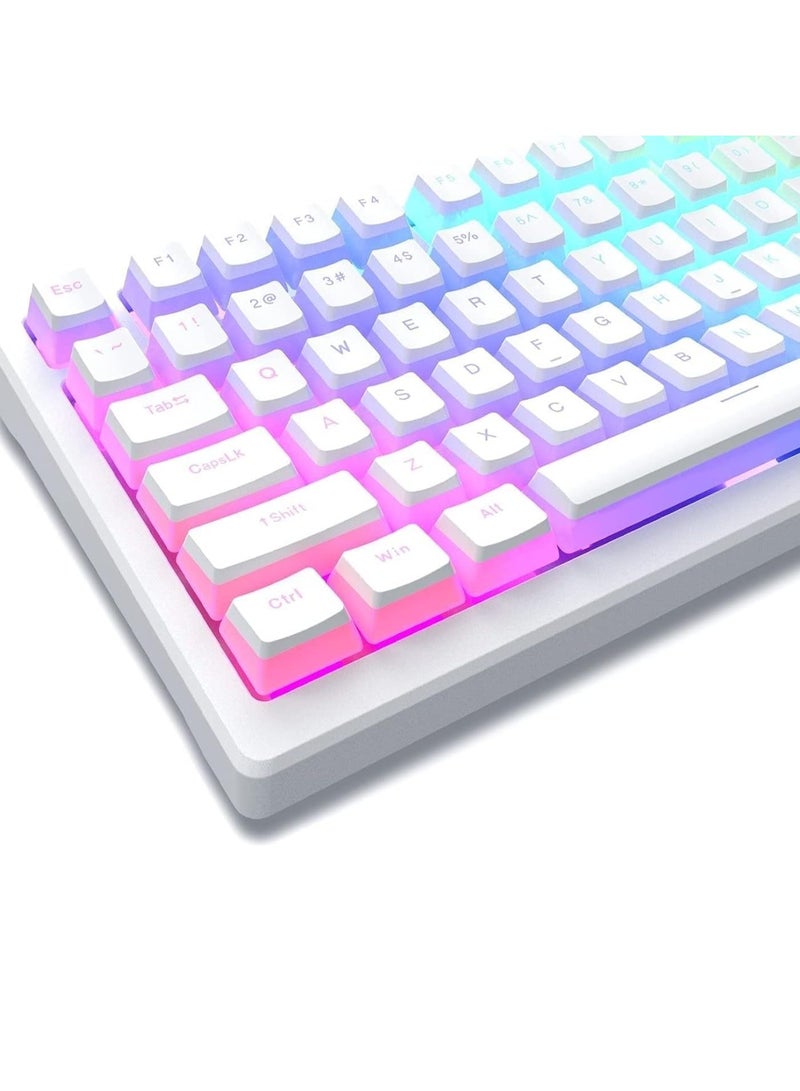 erorex PBT Keycaps Double Shot Light Transmission Pudding Keyboard Caps Full Set Suitable for Mechanical Gaming Keyboard (White Pudding) - Image 1
