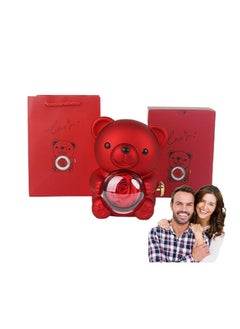 Generic Engraved Heart Necklace with Real Rose Bear Giftbox, Preserved Rose Hug Bear Gifts, Rotating Bear Rose Jewelry Box, Eternal Rose Flowers Bear Gifts, Rose Bear Box To My Love (D)  - Image 4
