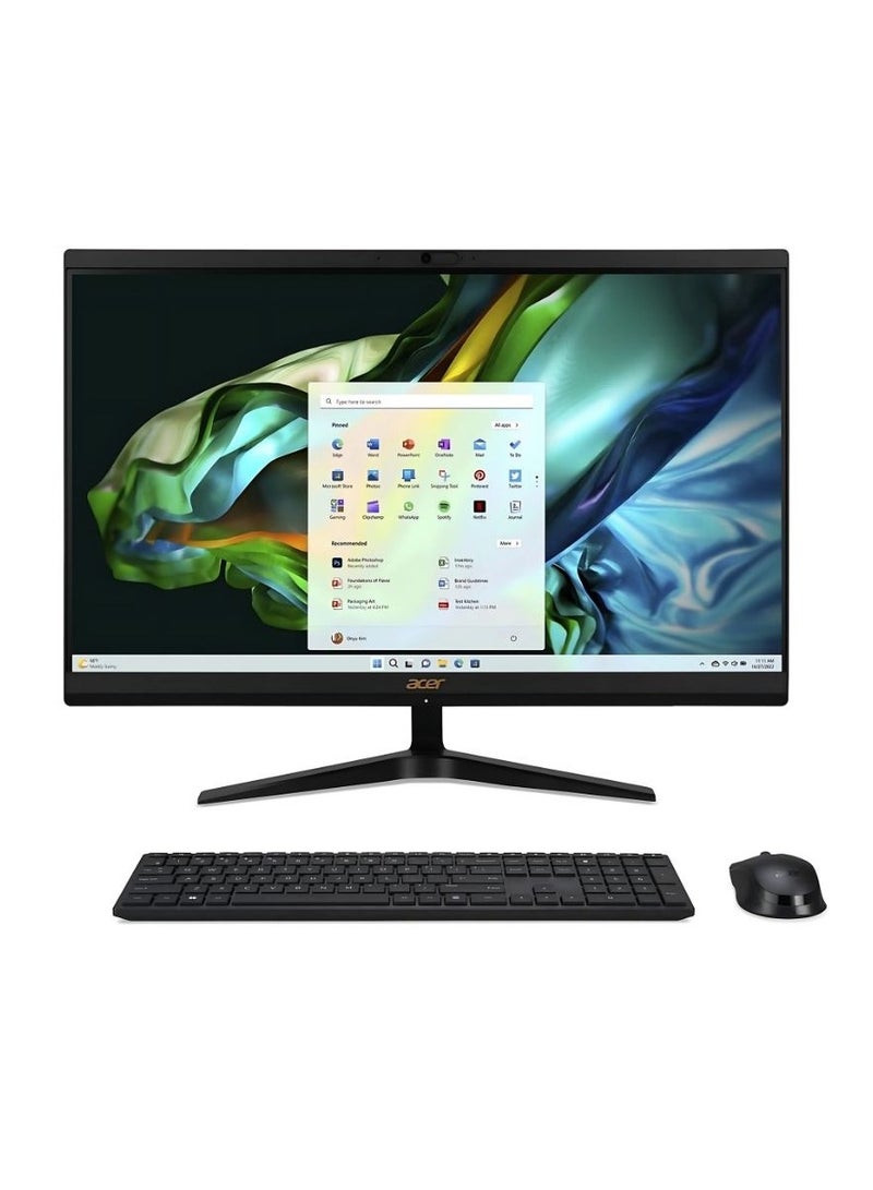 Acer Aspire C24-1800, with i5-12450H, 8GB RAM, 512GB SSD, 23.8" FHD, Intel UHD Graphics, Acer Wireless Keyboard and Mouse English Black - Image 1