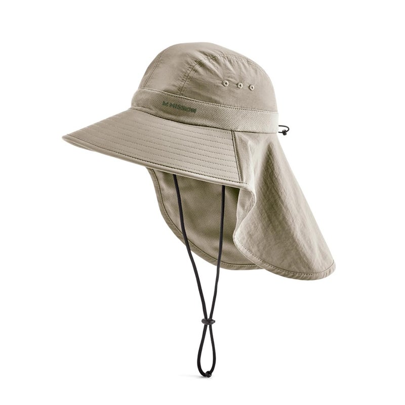Mission Cooling Sun Defender Sun Hat, UPF 50 UV Protection for Men Women, Wide Brim Outdoor Hat for Hiking, Fishing, Beach, Gardening (Oatmeal) - Image 1