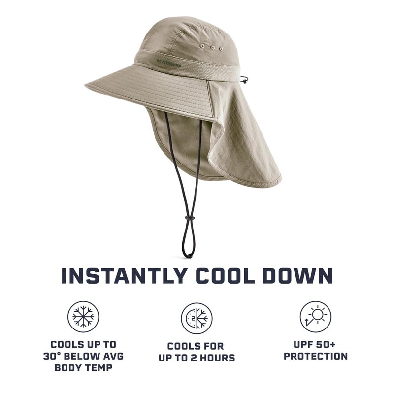 Mission Cooling Sun Defender Sun Hat, UPF 50 UV Protection for Men Women, Wide Brim Outdoor Hat for Hiking, Fishing, Beach, Gardening (Oatmeal) - Image 2