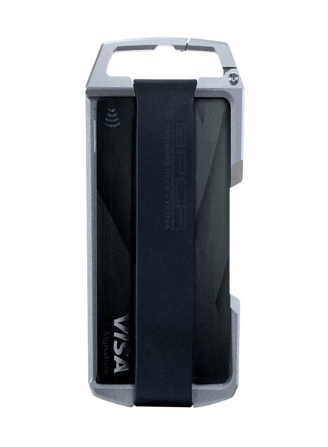 GPCA محفظة GPCA United-1 Slim Wallet – حامل بطاقات ائتمان وبطاقة هوية من الألومنيوم مع مشبك مدمج، محفظة بسيطة للرجال والنساء، حامل بطاقة تعريف بلمسة واحدة، تصميم مناسب للسفر (إصدار الشريط الأسود) - Image 1