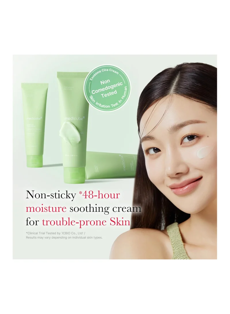 ميديكيوب Medicube Exosome Cica Tea Tree Cream for Sensitive Skin with Centella Asiatica help reduce redness and breakouts. | Low-irritating, Moisturizing Daily Texture Care | Korean Skincare