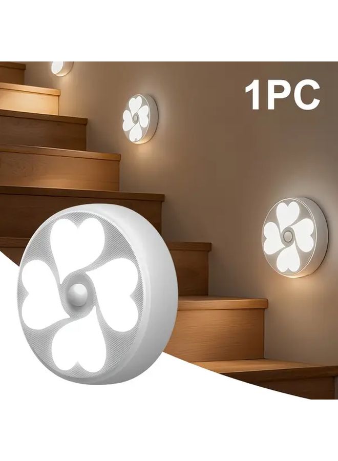 مصباح LED يعمل بالبطارية مع مستشعر حركة، لون أبيض، مناسب للممرات والخزائن والمطبخ. - Image 1