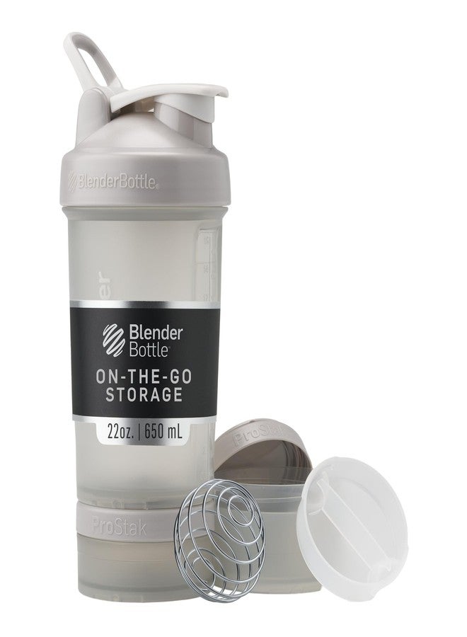 BlenderBottle Shaker Bottle with Pill Organizer and Storage for Protein Powder, Classic V2 ProStak System, 22-Ounce, Smoke Grey - Image 1
