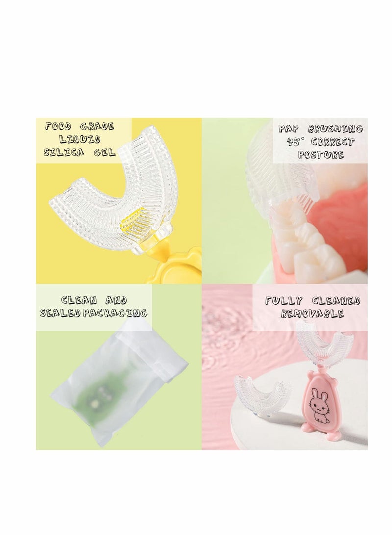 Y&D 3 Packs Kids Toothbrush Children's U-Shaped Toddler with Soft Silicone Brush 360° Oral Teeth Cleaning Design for Toddlers... - Image 4