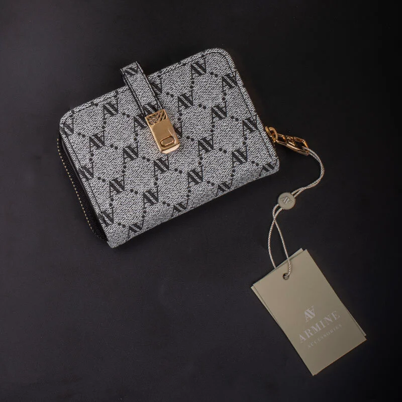 ARMINE Gray Dotted Pattern Women's Small Wallet
