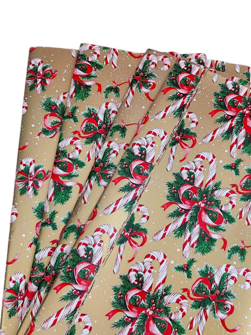 AMANVANI AMANVANI Wrapping Paper For Gift Packing, Rapping Sheet For Girls, Christmas Theme Wrapping Paper Roll 10 pcs Gift Rapping Paper, Decoration Paper, Notebook Cover, Santa Claus Wrapping Sheet (Brown) - Image 2