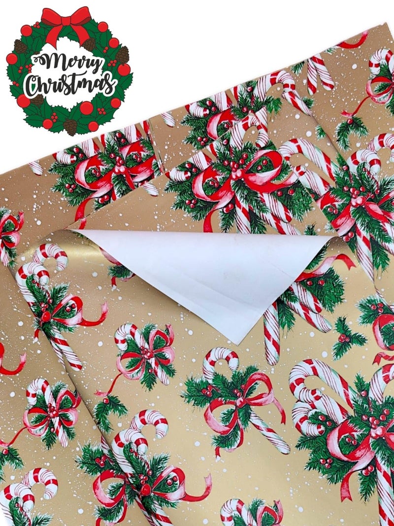 AMANVANI AMANVANI Wrapping Paper For Gift Packing, Rapping Sheet For Girls, Christmas Theme Wrapping Paper Roll 10 pcs Gift Rapping Paper, Decoration Paper, Notebook Cover, Santa Claus Wrapping Sheet (Brown) - Image 4