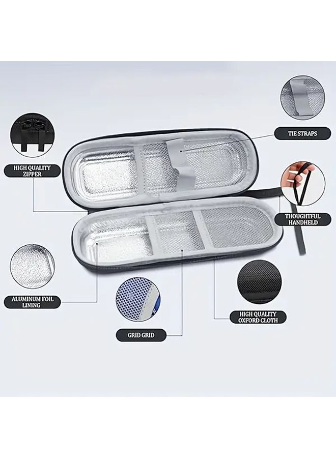 Black Insulin Cooler Travel Case Medical Refrigerator Box with Bio Gel Ice Pack for Diabetic Supplies - Image 2