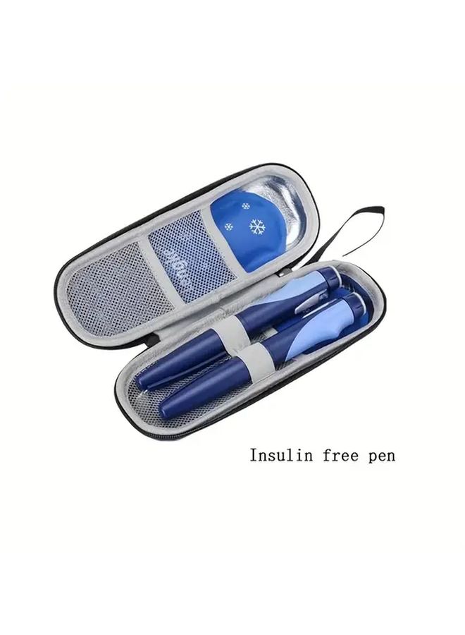 Black Insulin Cooler Travel Case Medical Refrigerator Box with Bio Gel Ice Pack for Diabetic Supplies - Image 1