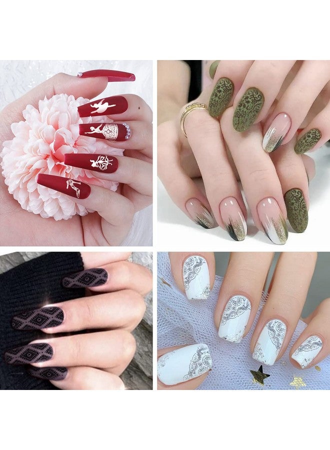 بيوتي 5 قطع من ألواح ختم الأظافر + 1 ختم + 1 مكشطة، قالب ختم فن الأظافر بنمط زهرة الدانتيل الحيوانية، لوحة صورة، ختم فن الأظافر، مكشطة أداة الأظافر - Image 5