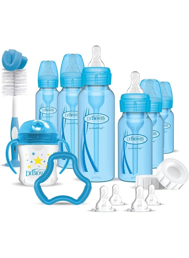 Dr. Brown's Dr. Brown's Natural Flow Anti-Colic Options+ Special Edition Blue Baby Bottle Gift Set  - Image 1