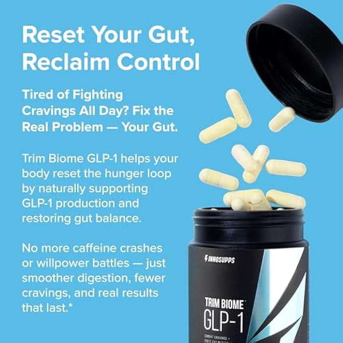 InnoSupps Trim Biome GLP-1 Supplement Weight Loss - Probiotic, Prebiotic, Postbiotic for Gut Health, Appetite & Metabolism Support with Akkermansia, Berberine - 60 Capsules, 30 Servings - Image 3