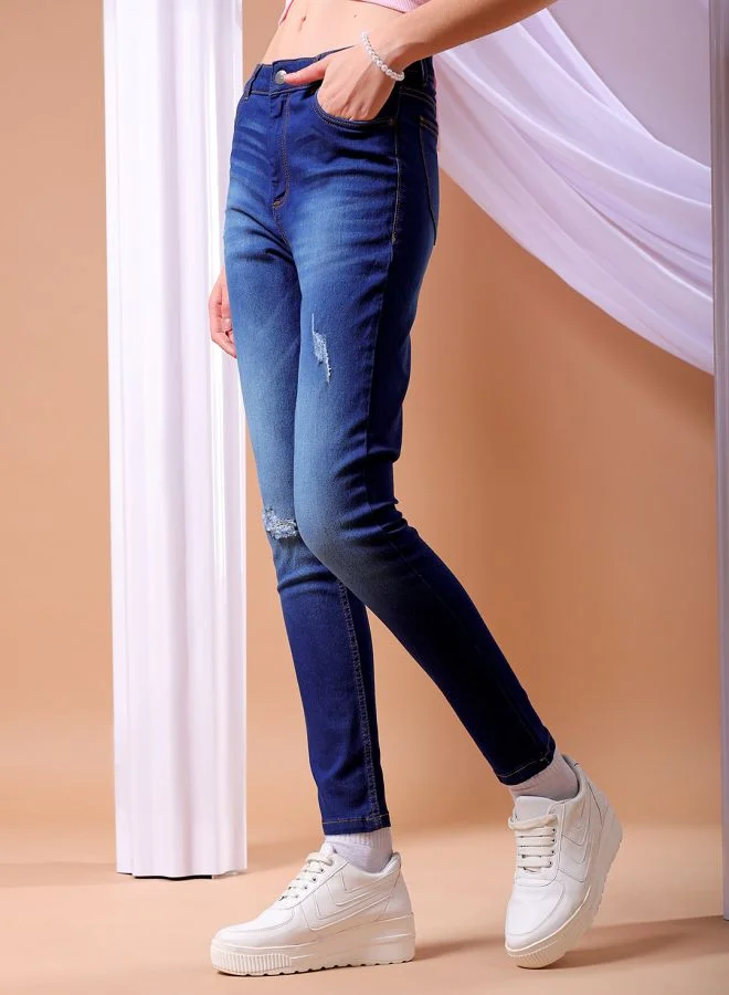 مرفوعة Women Skinny Fit Solid High-Rise Jeans