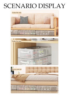 DUNISO 5-Pack Under Bed Shoe Storage Organizer, Sturdy Underbed Shoe Container Box Storage With Sturdy and Breathable Materials for Sneakers, Clothes, Toys, Great Space Saver for Your Closet  - Image 2